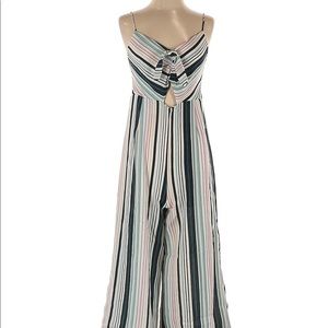 Xhilaration Cropped Wide Leg Striped Jumpsuit Size Small